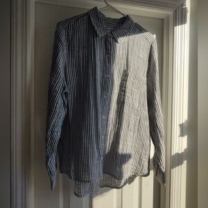 STYLE & CO. PETITE Classic Perfect Shirt Cotton Button Down Industrial Blue PXL